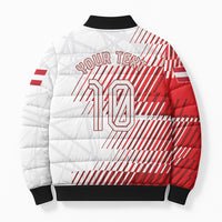 Personalized Austria Football Bomber Puffer Jacket Unsere Burschen Striped Graphic With Action Player