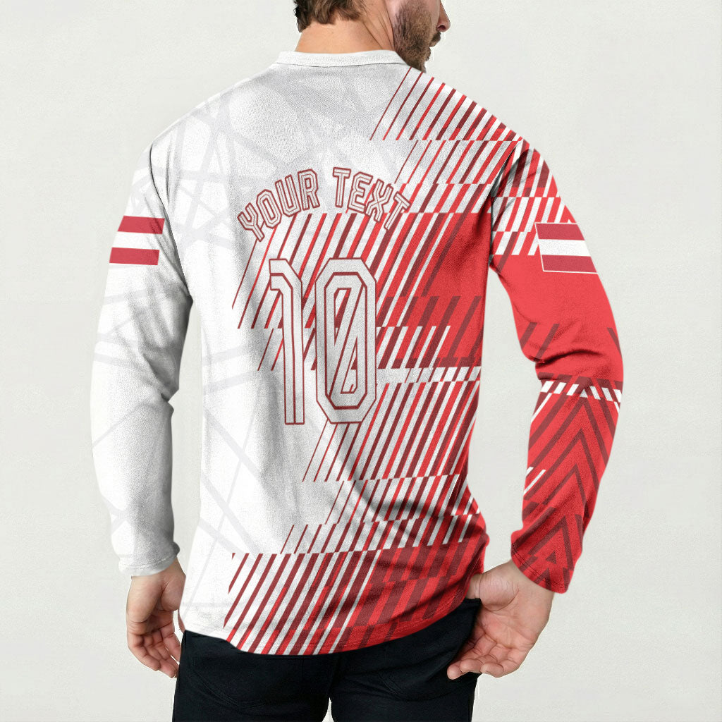 Personalized Austria Football Button Sweatshirt Unsere Burschen Striped Graphic With Action Player