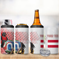 Personalized Austria Football 4 in 1 Can Cooler Tumbler Unsere Burschen Striped Graphic With Action Player
