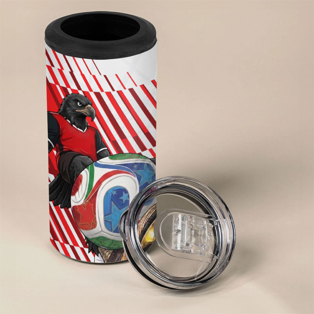Personalized Austria Football 4 in 1 Can Cooler Tumbler Unsere Burschen Striped Graphic With Action Player
