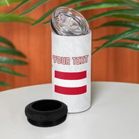 Personalized Austria Football 4 in 1 Can Cooler Tumbler Unsere Burschen Striped Graphic With Action Player