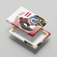 Personalized Austria Football Canvas Wall Art Unsere Burschen Striped Graphic With Action Player