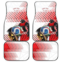 Personalized Austria Football Car Mats Unsere Burschen Striped Graphic With Action Player