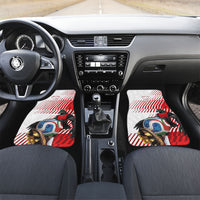 Personalized Austria Football Car Mats Unsere Burschen Striped Graphic With Action Player