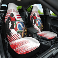 Personalized Austria Football Car Seat Cover Unsere Burschen Striped Graphic With Action Player