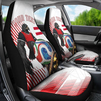 Personalized Austria Football Car Seat Cover Unsere Burschen Striped Graphic With Action Player