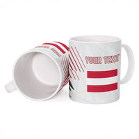 Personalized Austria Football Ceramic Mug Unsere Burschen Striped Graphic With Action Player