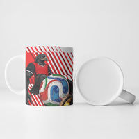 Personalized Austria Football Ceramic Mug Unsere Burschen Striped Graphic With Action Player