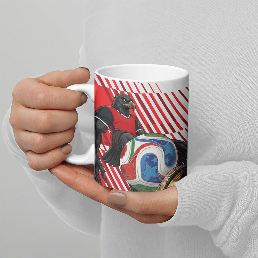 Personalized Austria Football Ceramic Mug Unsere Burschen Striped Graphic With Action Player