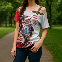Personalized Austria Football Cross Shoulder Shirt Unsere Burschen Striped Graphic With Action Player