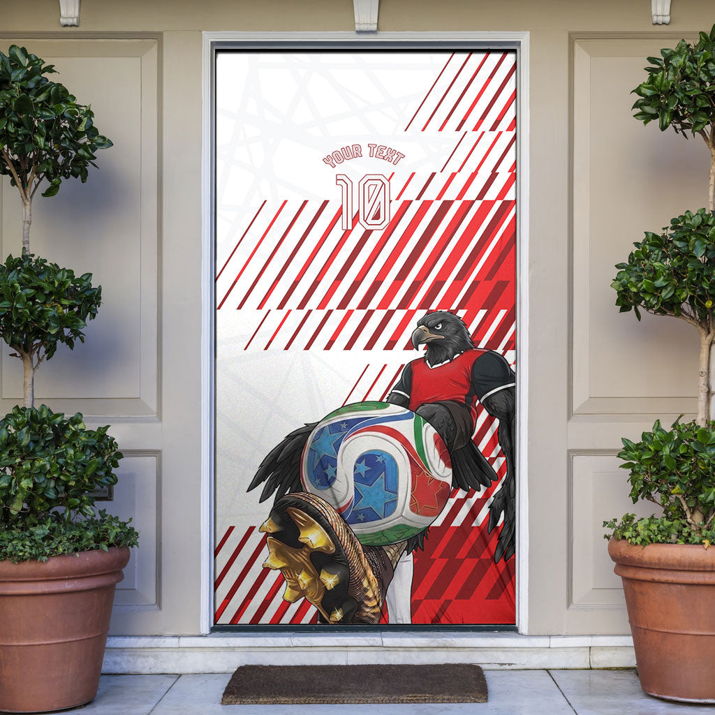Personalized Austria Football Door Cover Unsere Burschen Striped Graphic With Action Player