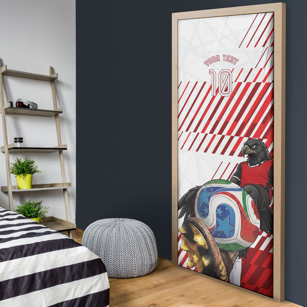 Personalized Austria Football Door Cover Unsere Burschen Striped Graphic With Action Player