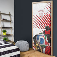 Personalized Austria Football Door Cover Unsere Burschen Striped Graphic With Action Player