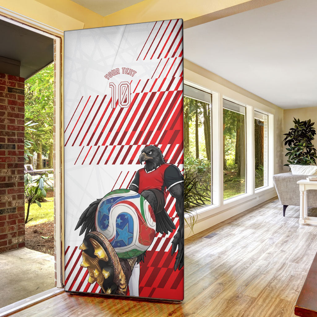 Personalized Austria Football Door Cover Unsere Burschen Striped Graphic With Action Player