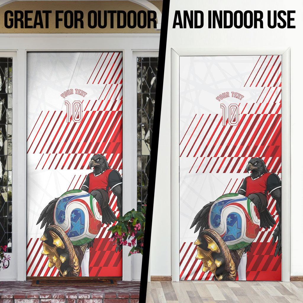 Personalized Austria Football Door Cover Unsere Burschen Striped Graphic With Action Player