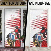 Personalized Austria Football Door Cover Unsere Burschen Striped Graphic With Action Player