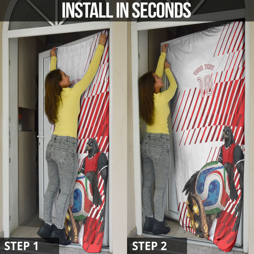 Personalized Austria Football Door Cover Unsere Burschen Striped Graphic With Action Player