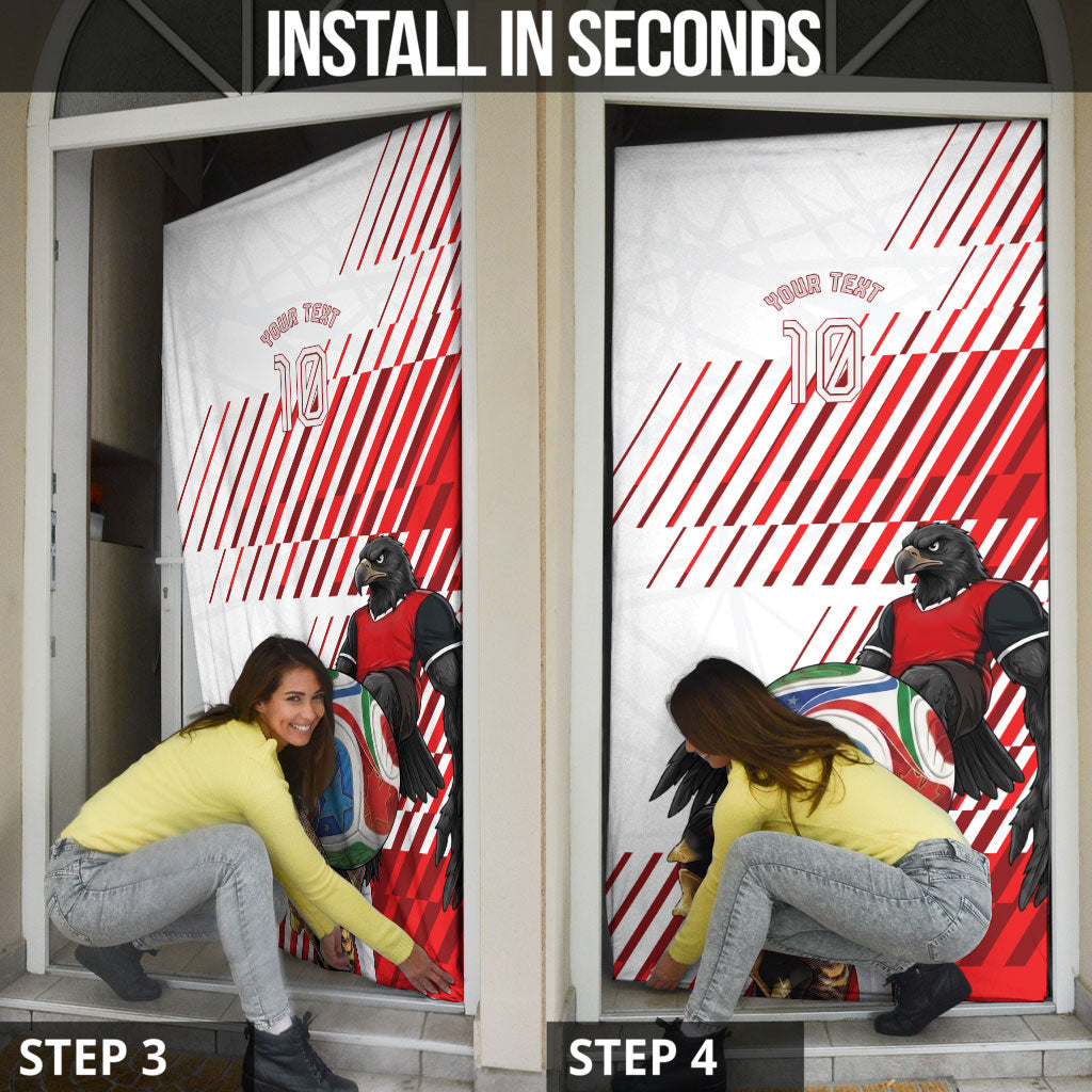 Personalized Austria Football Door Cover Unsere Burschen Striped Graphic With Action Player