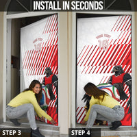 Personalized Austria Football Door Cover Unsere Burschen Striped Graphic With Action Player