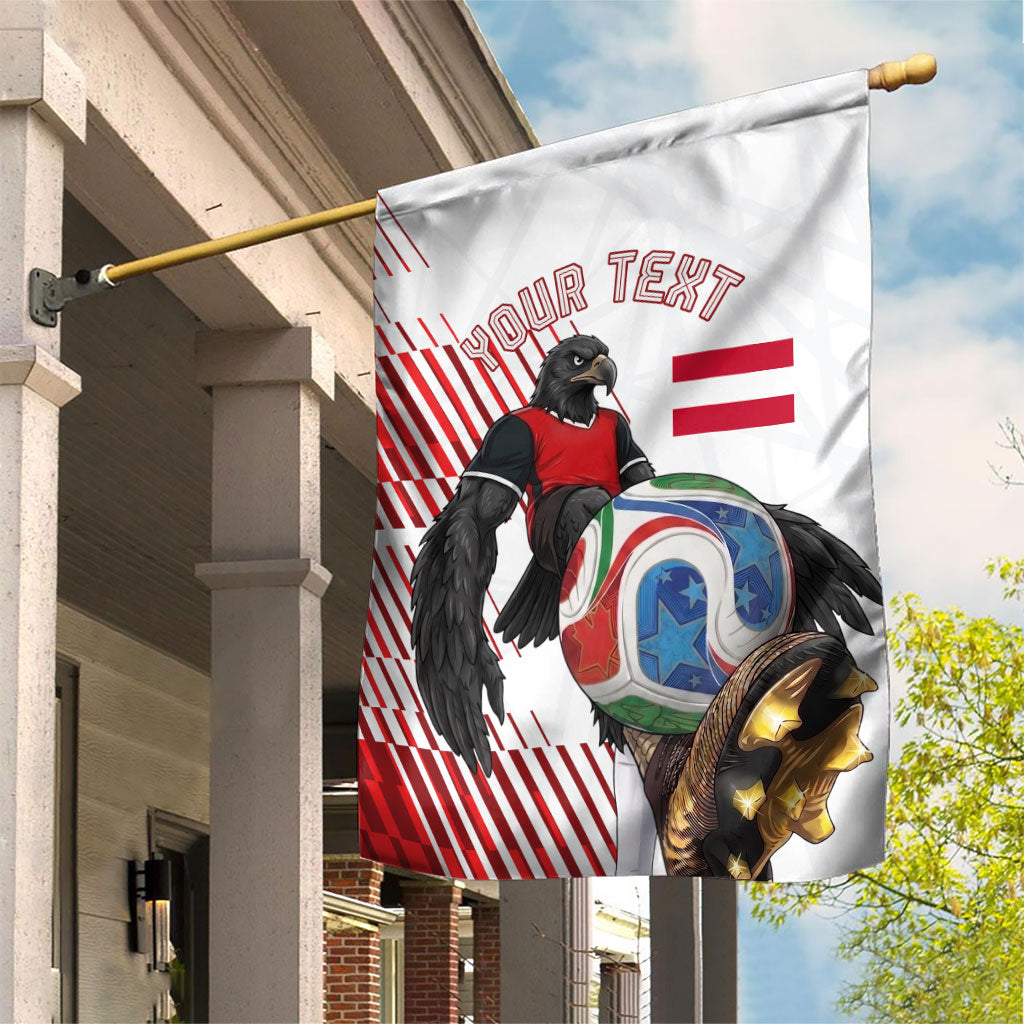 Personalized Austria Football Garden Flag Unsere Burschen Striped Graphic With Action Player