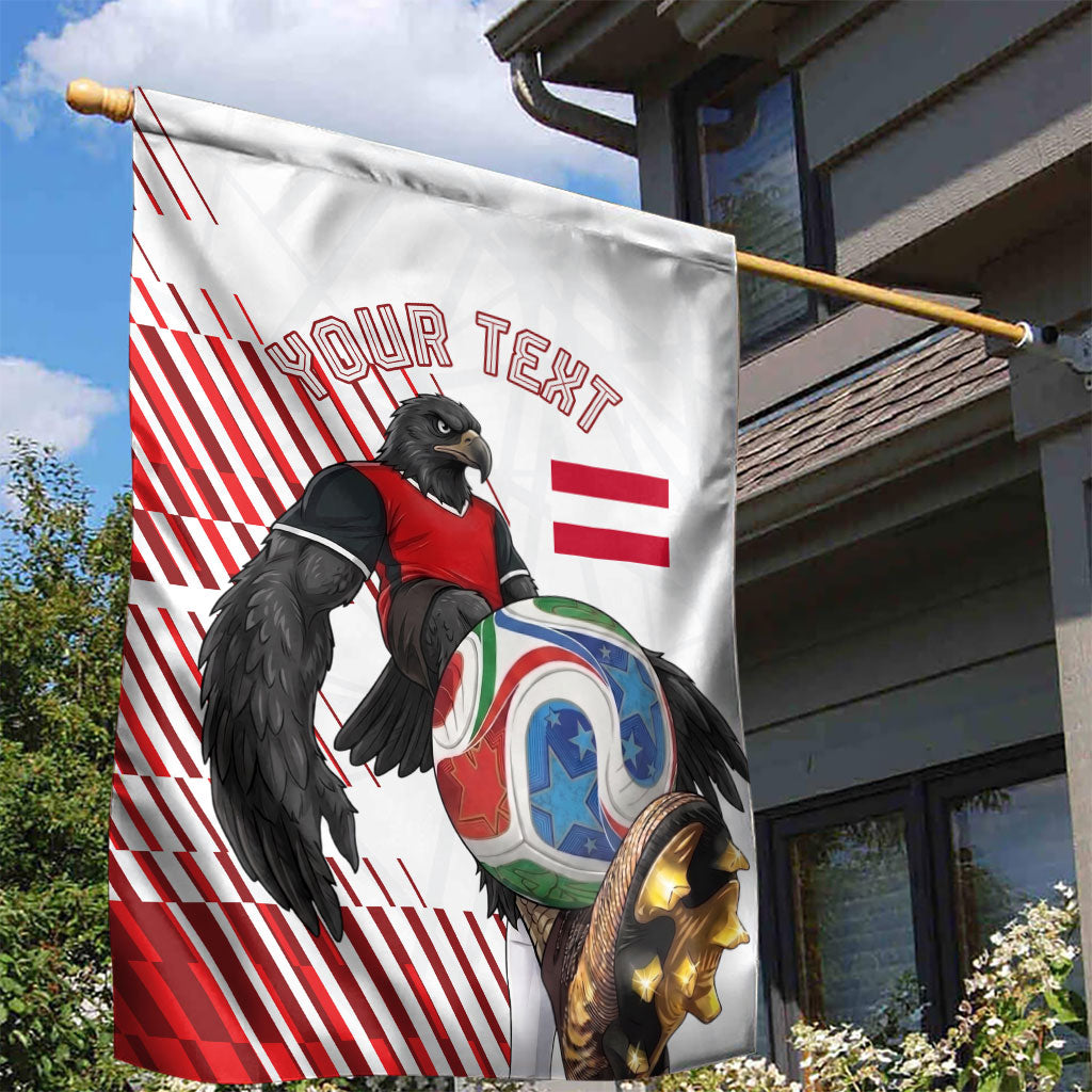 Personalized Austria Football Garden Flag Unsere Burschen Striped Graphic With Action Player