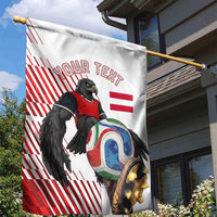 Personalized Austria Football Garden Flag Unsere Burschen Striped Graphic With Action Player