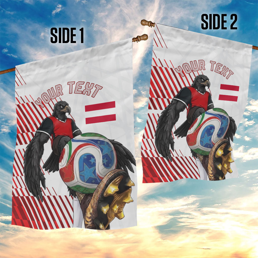 Personalized Austria Football Garden Flag Unsere Burschen Striped Graphic With Action Player