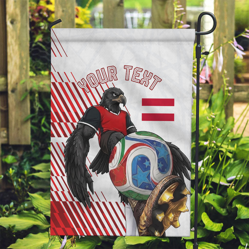 Personalized Austria Football Garden Flag Unsere Burschen Striped Graphic With Action Player