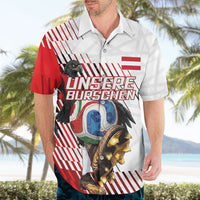 Personalized Austria Football Hawaiian Shirt Unsere Burschen Striped Graphic With Action Player