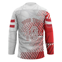 Personalized Austria Football Hockey Jersey Unsere Burschen Striped Graphic With Action Player