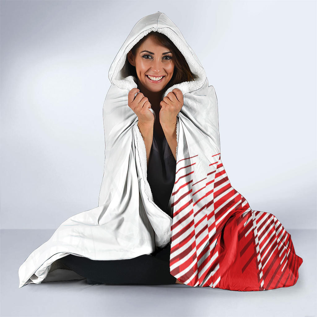 Personalized Austria Football Hooded Blanket Unsere Burschen Striped Graphic With Action Player