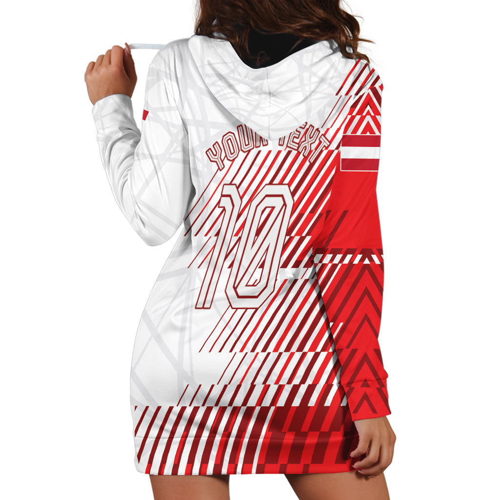 Personalized Austria Football Hoodie Dress Unsere Burschen Striped Graphic With Action Player