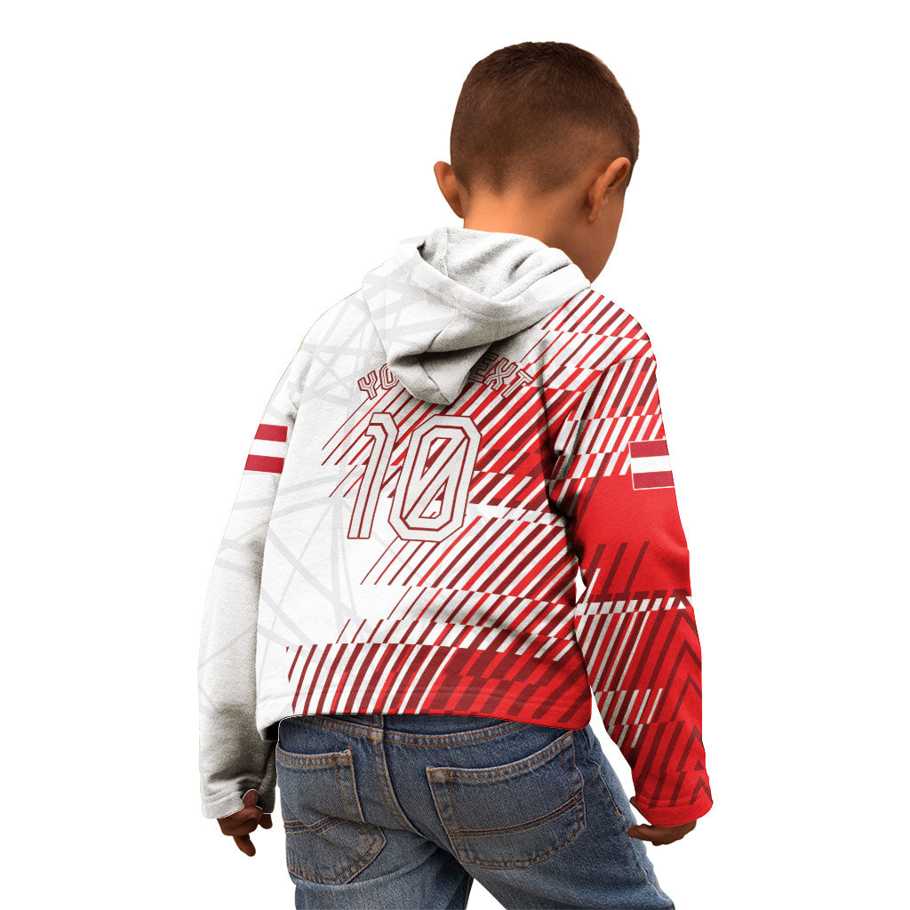 Personalized Austria Football Kid Hoodie Unsere Burschen Striped Graphic With Action Player