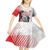 Personalized Austria Football Kid Short Sleeve Dress Unsere Burschen Striped Graphic With Action Player