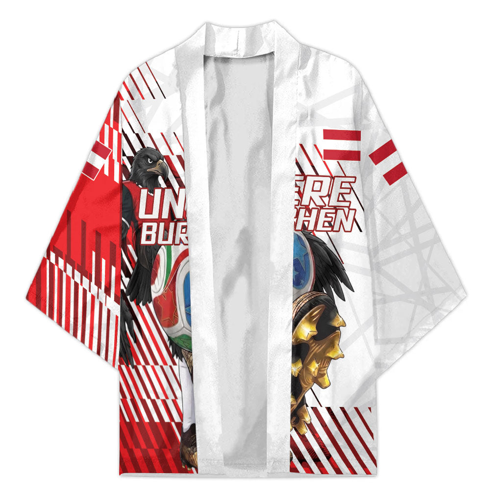 Personalized Austria Football Kimono Unsere Burschen Striped Graphic With Action Player