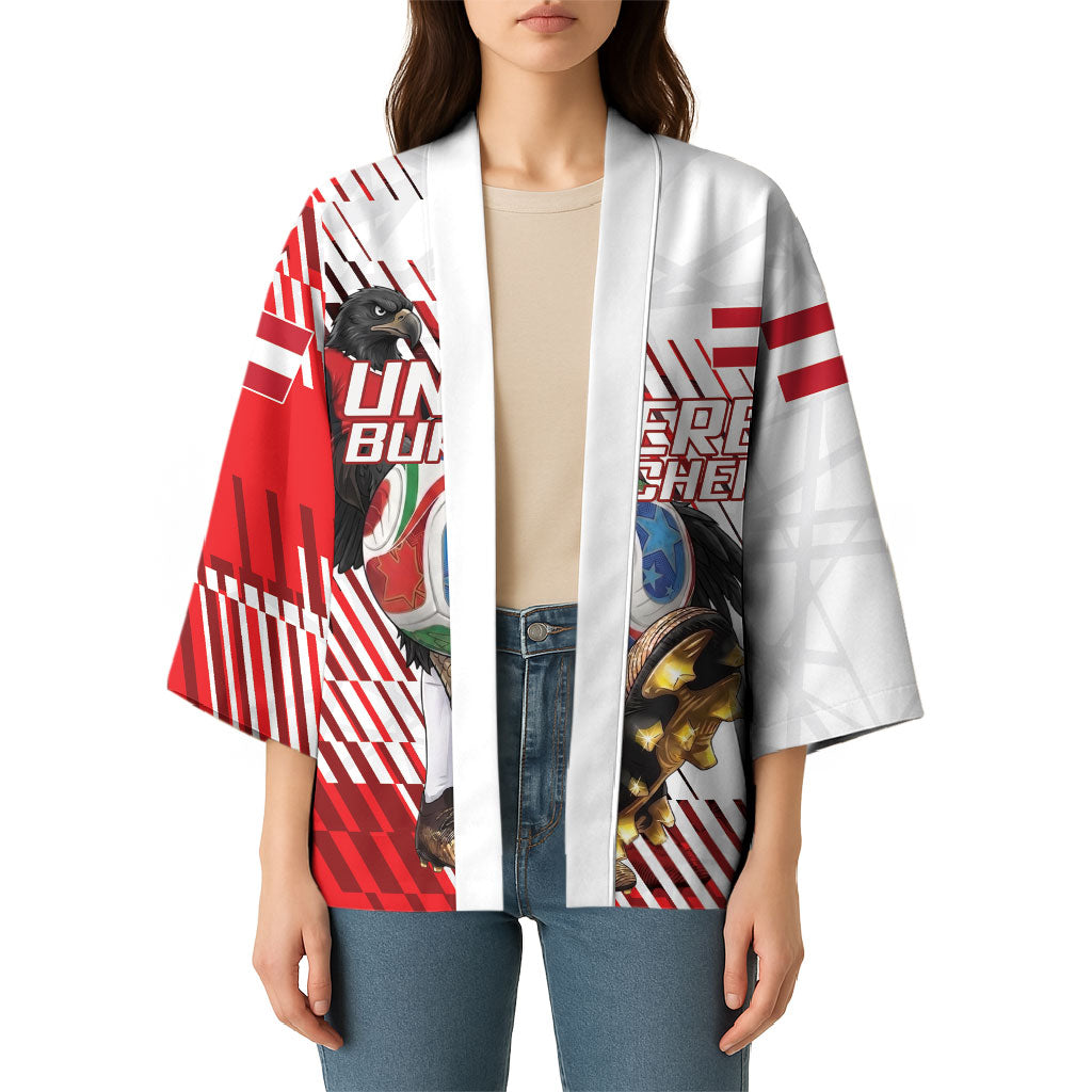 Personalized Austria Football Kimono Unsere Burschen Striped Graphic With Action Player