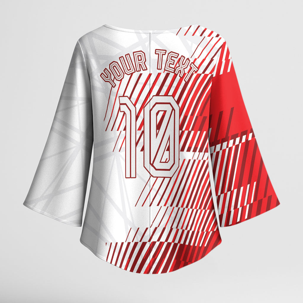 Personalized Austria Football Kimono Sleeve Blouse Unsere Burschen Striped Graphic With Action Player