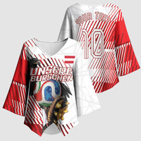 Personalized Austria Football Kimono Sleeve Blouse Unsere Burschen Striped Graphic With Action Player