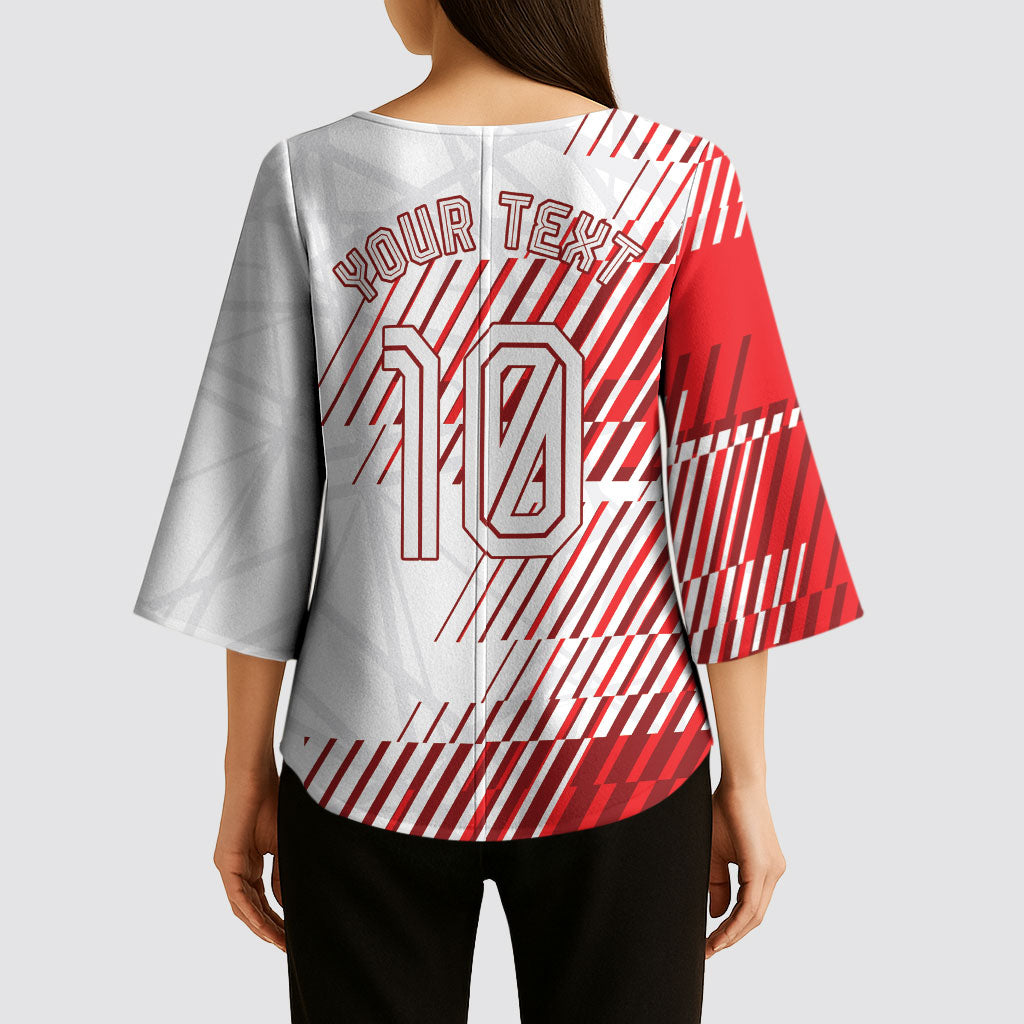 Personalized Austria Football Kimono Sleeve Blouse Unsere Burschen Striped Graphic With Action Player