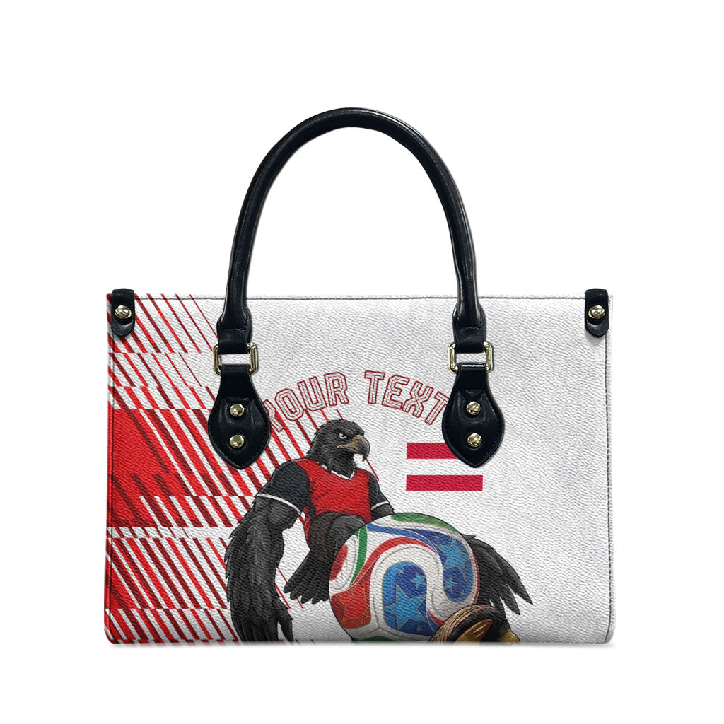 Personalized Austria Football Leather Bag Unsere Burschen Striped Graphic With Action Player