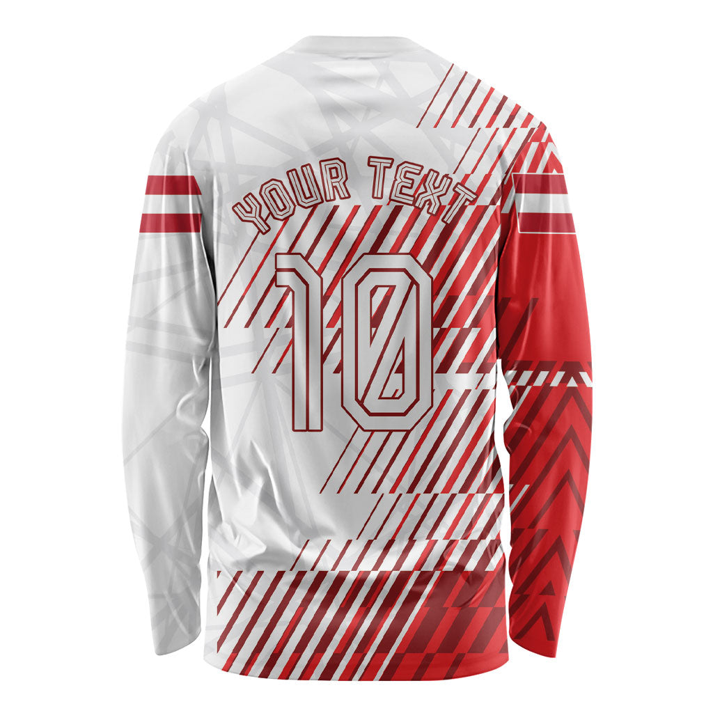 Personalized Austria Football Long Sleeve Shirt Unsere Burschen Striped Graphic With Action Player