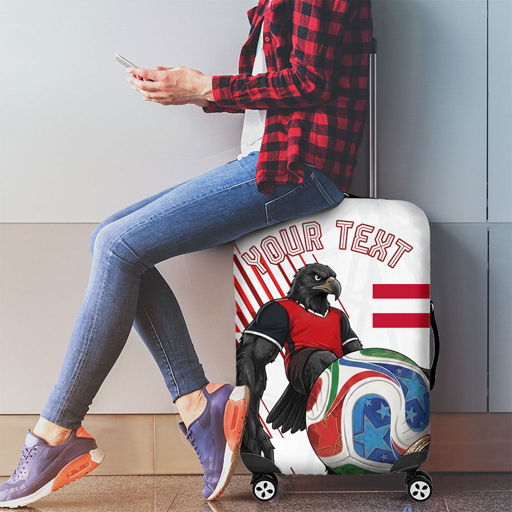 Personalized Austria Football Luggage Cover Unsere Burschen Striped Graphic With Action Player
