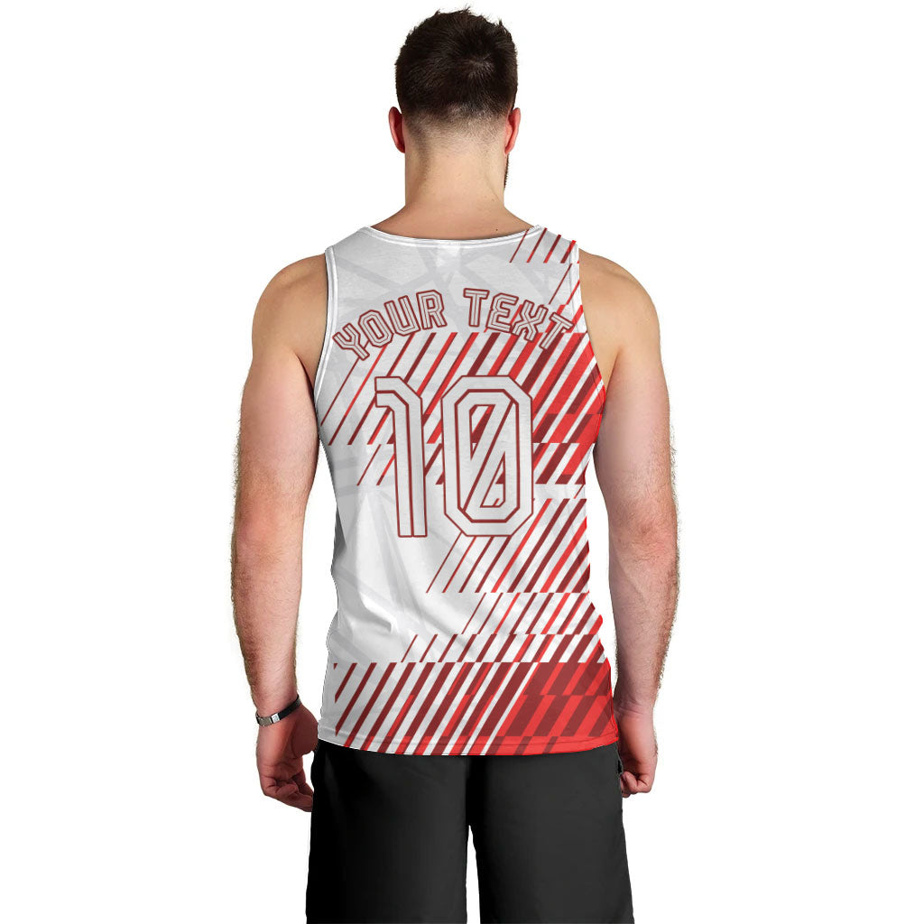 Personalized Austria Football Men Tank Top Unsere Burschen Striped Graphic With Action Player