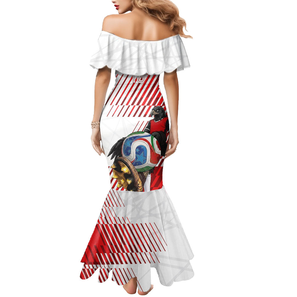 Personalized Austria Football Mermaid Dress Unsere Burschen Striped Graphic With Action Player