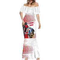 Personalized Austria Football Mermaid Dress Unsere Burschen Striped Graphic With Action Player