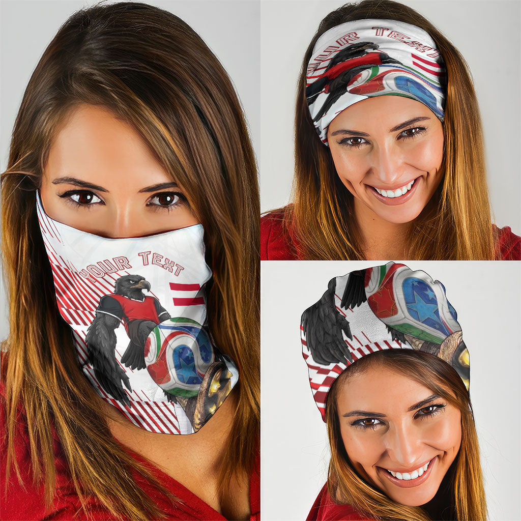 Personalized Austria Football Neck Gaiter Unsere Burschen Striped Graphic With Action Player