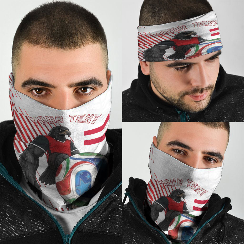 Personalized Austria Football Neck Gaiter Unsere Burschen Striped Graphic With Action Player