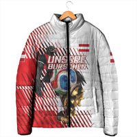 Personalized Austria Football Padded Jacket Unsere Burschen Striped Graphic With Action Player