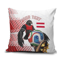 Personalized Austria Football Pillow Cover Unsere Burschen Striped Graphic With Action Player