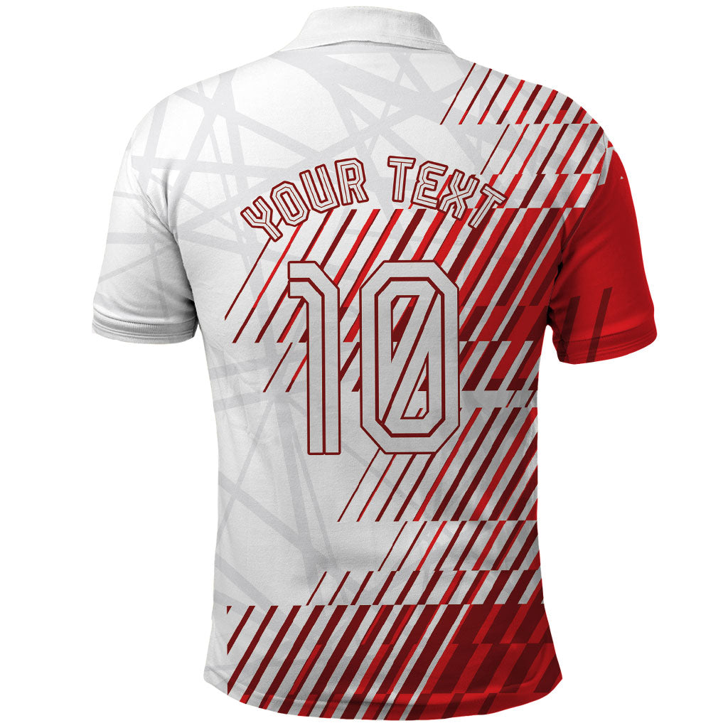 Personalized Austria Football Polo Shirt Unsere Burschen Striped Graphic With Action Player